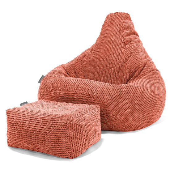 Pouf Poire Gamer - Velours Côtelé Gaufré Citrouille 01