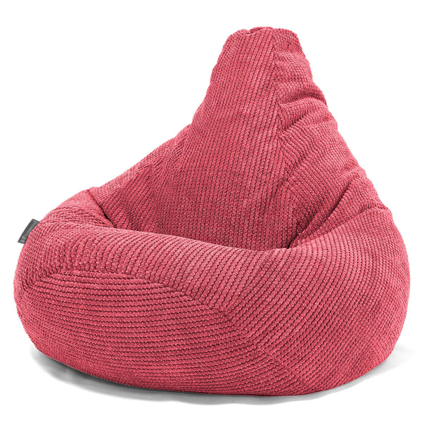 Pouf Poire Gamer - Velours Côtelé Gaufré Rouge pastel 01