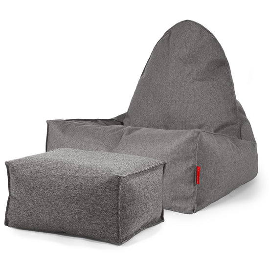 Pouf Relax Style Scandi - Interalli Laine Argent 02