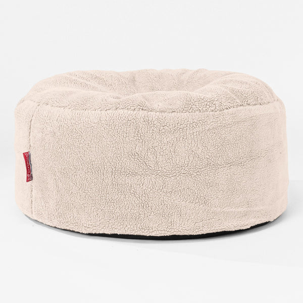 Pouf Design Rond Housse de Remplacement - Fausse Fourrure Nounours 01