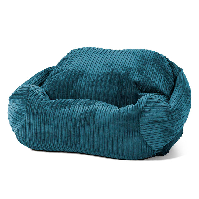 Pouf Fauteuil Sabine - Côtelé Bleu Canard 01