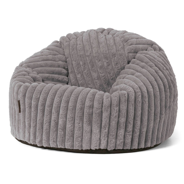Pouf Poire Classique - Velours Côtelé Ultra Pelucheux Gris 01