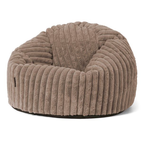 Pouf Poire Classique - Velours Côtelé Ultra Pelucheux Vison 01