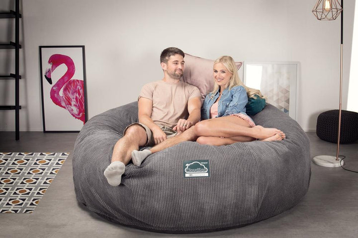 Lounge Pug, CloudSac 3000 XXL, Grand Canapé Pouf à Mémoire de Forme, Gros Pouf Sofa, Velours Côtelé Gaufré Anthracite