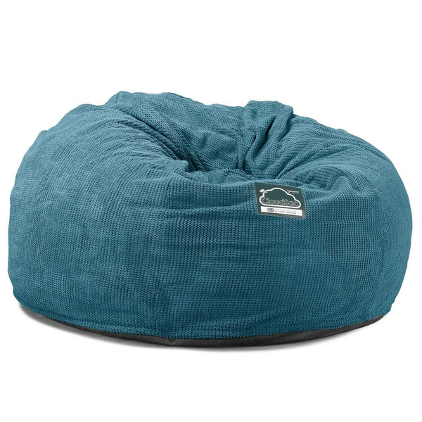 Lounge Pug, CloudSac 1010 XXL, Canapé Pouf Géant XXL à Mémoire de Forme, Gros Pouf Sofa, Velours Côtelé Gaufré Mer Égéé