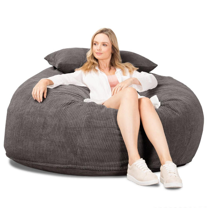 Lounge Pug, CloudSac 1010 XXL, Canapé Pouf Géant XXL à Mémoire de Forme, Gros Pouf Sofa, Velours Côtelé Gaufré Anthracite