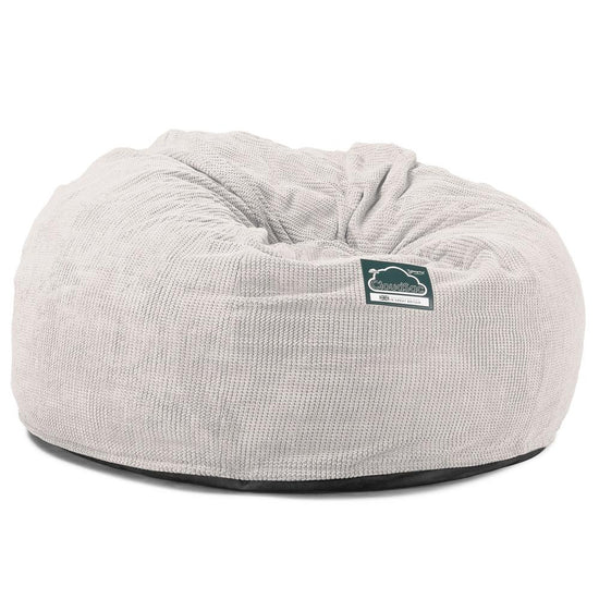 Lounge Pug, CloudSac 1010 XXL, Canapé Pouf Géant XXL à Mémoire de Forme, Gros Pouf Sofa, Velours Côtelé Gaufré Crème