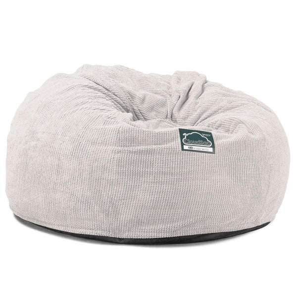 Lounge Pug, CloudSac 1010 XXL, Canapé Pouf Géant XXL à Mémoire de Forme, Gros Pouf Sofa, Velours Côtelé Gaufré Crème