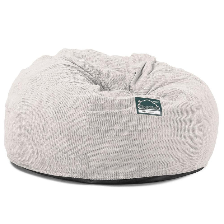 Lounge Pug, CloudSac 1010 XXL, Canapé Pouf Géant XXL à Mémoire de Forme, Gros Pouf Sofa, Velours Côtelé Gaufré Crème
