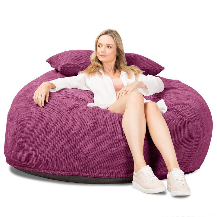 Lounge Pug, CloudSac 1010 XXL, Canapé Pouf Géant XXL à Mémoire de Forme, Gros Pouf Sofa, Velours Côtelé Gaufré Rose