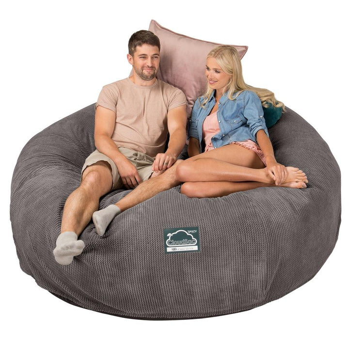 Lounge Pug, CloudSac 3000 XXL, Grand Canapé Pouf à Mémoire de Forme, Gros Pouf Sofa, Velours Côtelé Gaufré Anthracite