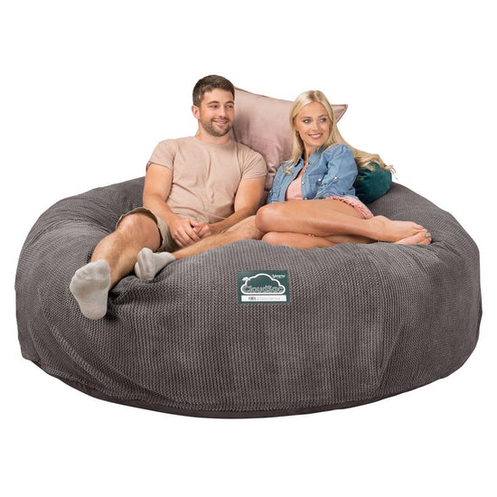 Lounge Pug, CloudSac 3000 XXL, Grand Canapé Pouf à Mémoire de Forme, Gros Pouf Sofa, Velours Côtelé Gaufré Anthracite