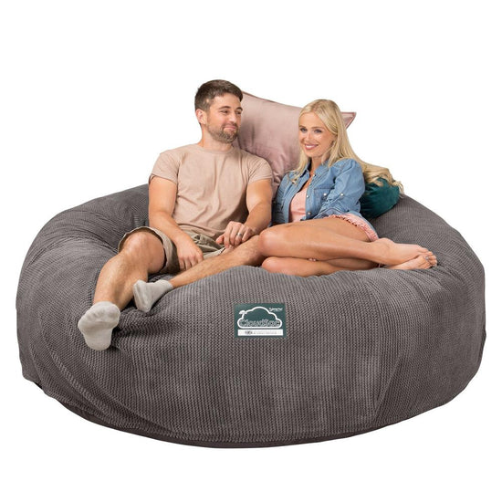 Lounge Pug, CloudSac 3000 XXL, Grand Canapé Pouf à Mémoire de Forme, Gros Pouf Sofa, Velours Côtelé Gaufré Anthracite