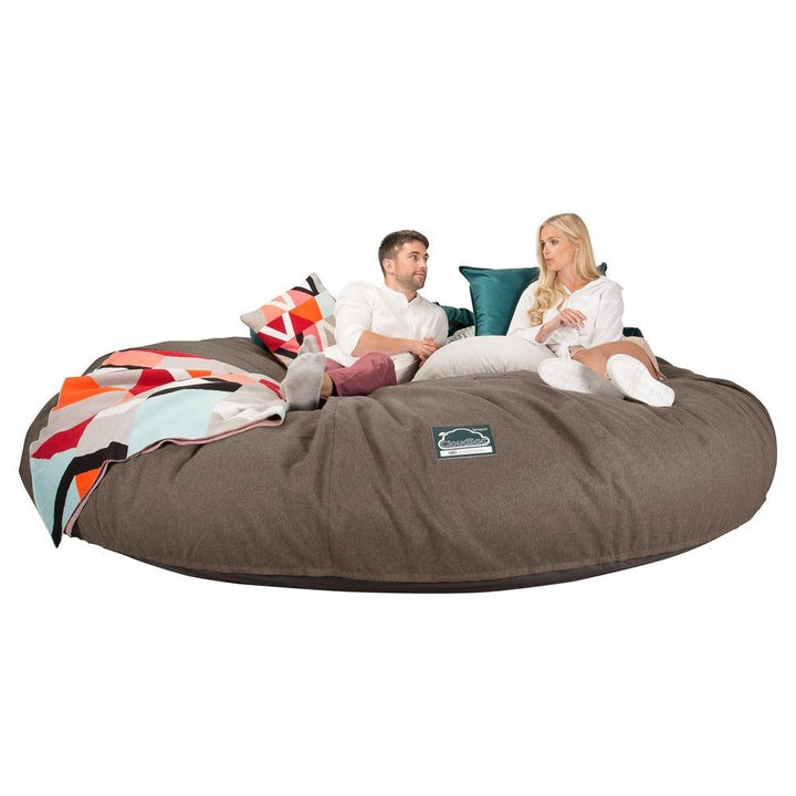 Lounge Pug, CloudSac 5000 XXXXXL, Canapé Pouf Titanesque à Mémoire de Forme, Gros Pouf Sofa, Interalli Laine Biscuit