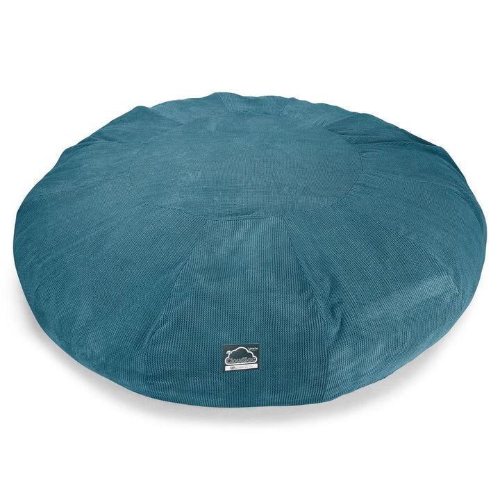 Lounge Pug, CloudSac 5000 XXXXXL, Canapé Pouf Titanesque à Mémoire de Forme, Gros Pouf Sofa, Velours Côtelé Gaufré Mer Égéé