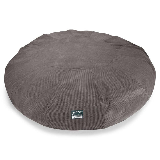 Lounge Pug, CloudSac 5000 XXXXXL, Canapé Pouf Titanesque à Mémoire de Forme, Gros Pouf Sofa, Velours Côtelé Gaufré Anthracite