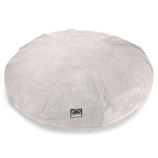 Lounge Pug, CloudSac 5000 XXXXXL, Canapé Pouf Titanesque à Mémoire de Forme, Gros Pouf Sofa, Velours Côtelé Gaufré Crème
