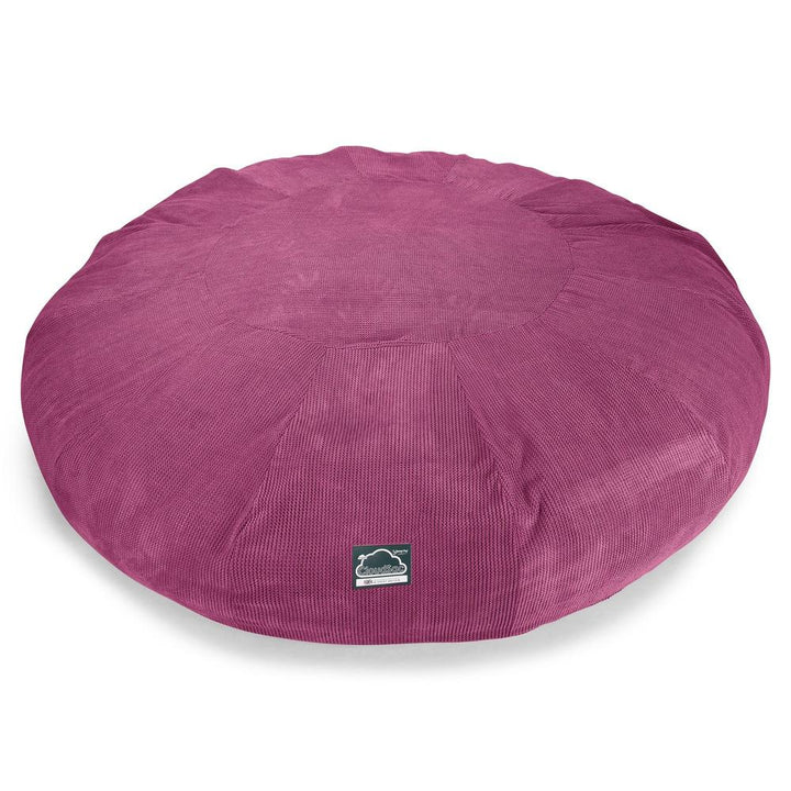 Lounge Pug, CloudSac 5000 XXXXXL, Canapé Pouf Titanesque à Mémoire de Forme, Gros Pouf Sofa, Velours Côtelé Gaufré Rose
