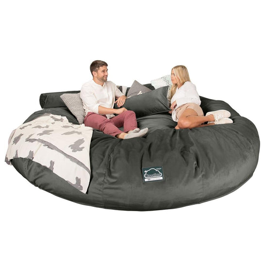 Lounge Pug, CloudSac 5000 XXXXXL, Canapé Pouf Titanesque à Mémoire de Forme, Gros Pouf Sofa, Velours Anthracite