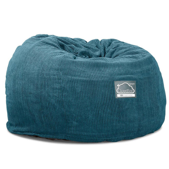 Lounge Pug, CloudSac 510 XL, Grand Pouf à Mémoire de Forme, Canapé, Velours Côtelé Gaufré Mer Égéé