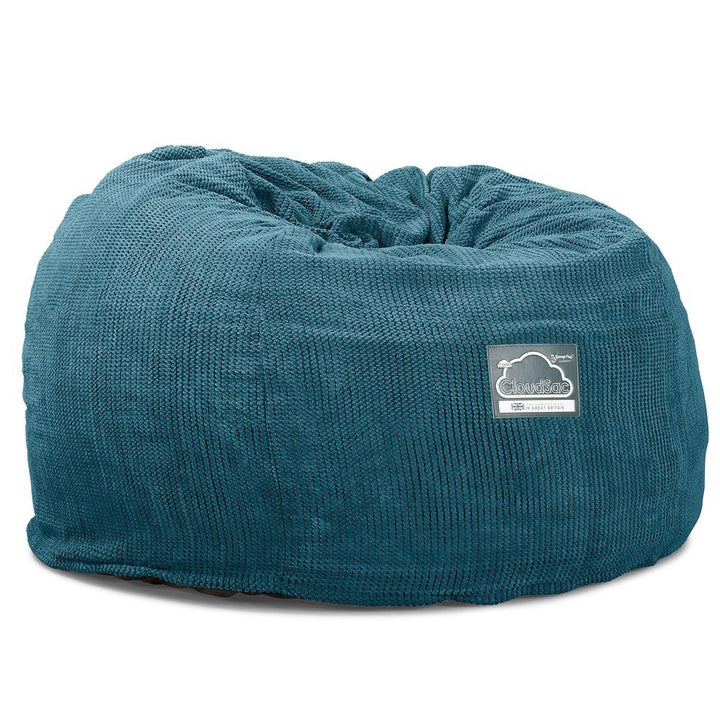 Lounge Pug, CloudSac 510 XL, Grand Pouf à Mémoire de Forme, Canapé, Velours Côtelé Gaufré Mer Égéé