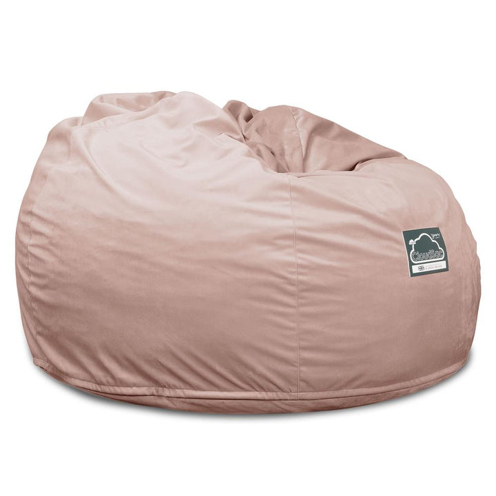 Lounge Pug, CloudSac 510 XL, Grand Pouf à Mémoire de Forme, Canapé, Velours Rose