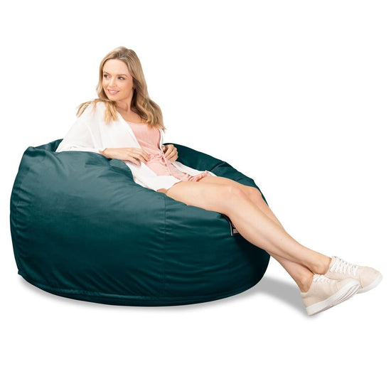 Lounge Pug, CloudSac 510 XL, Grand Pouf à Mémoire de Forme, Canapé, Velours Mer Égéé