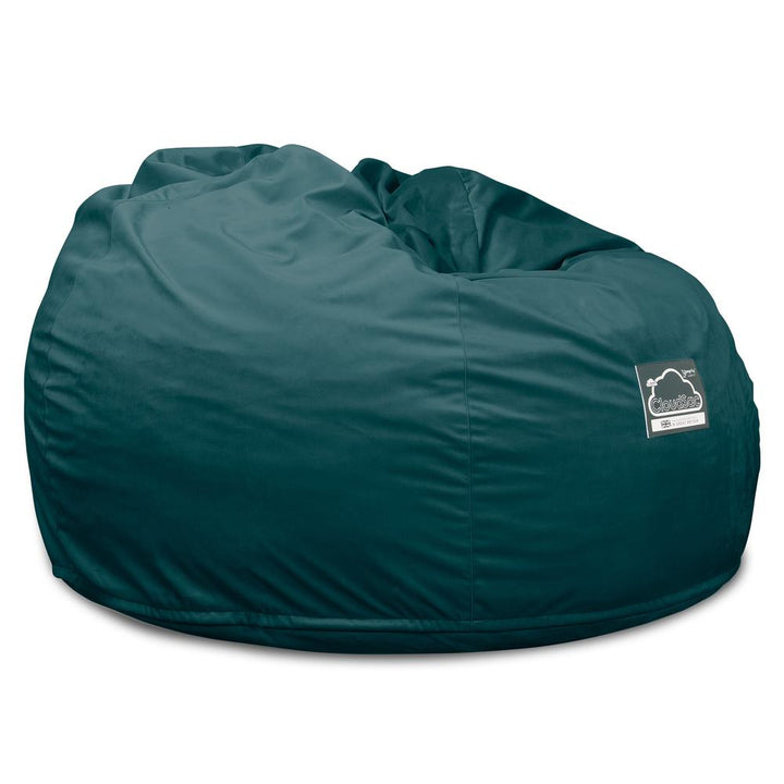 Lounge Pug, CloudSac 510 XL, Grand Pouf à Mémoire de Forme, Canapé, Velours Mer Égéé