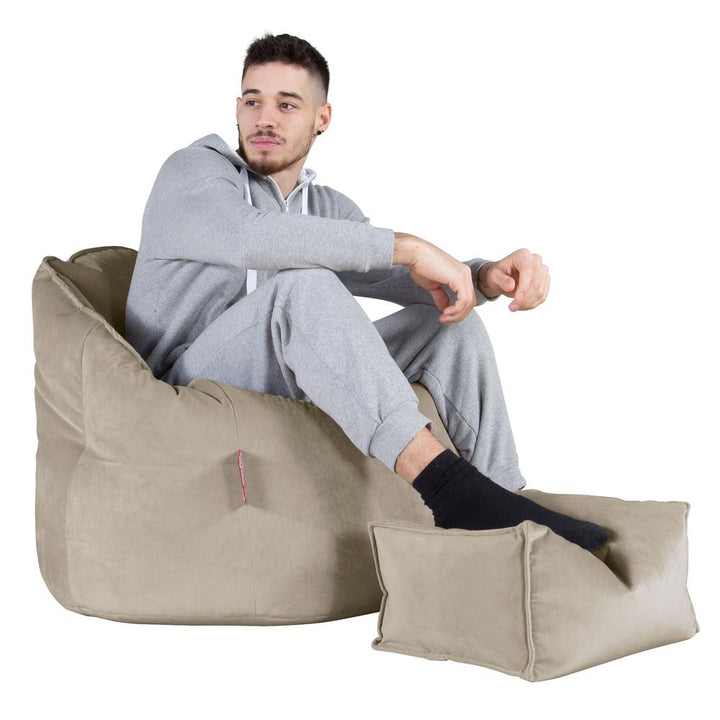 LOUNGE PUG, Pouf Chaise Design, Pouf Poire Super, Velours Vison
