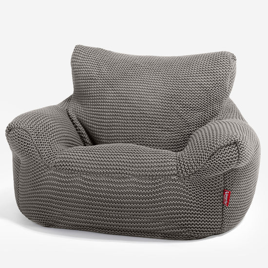 LOUNGE PUG -  Ellos Tricoté - Fauteuil Enfant, Pouf Enfant - Gris