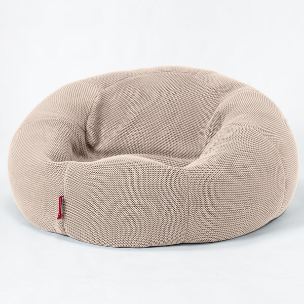 LOUNGE PUG - Pouf Canapé Classique - Pouf Geant - Ellos Tricoté Crème