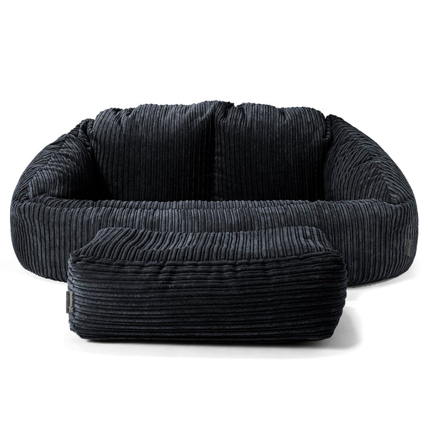 Canapé Géant Bubble pour Enfants 2-14 ans - Côtelé Noir 01