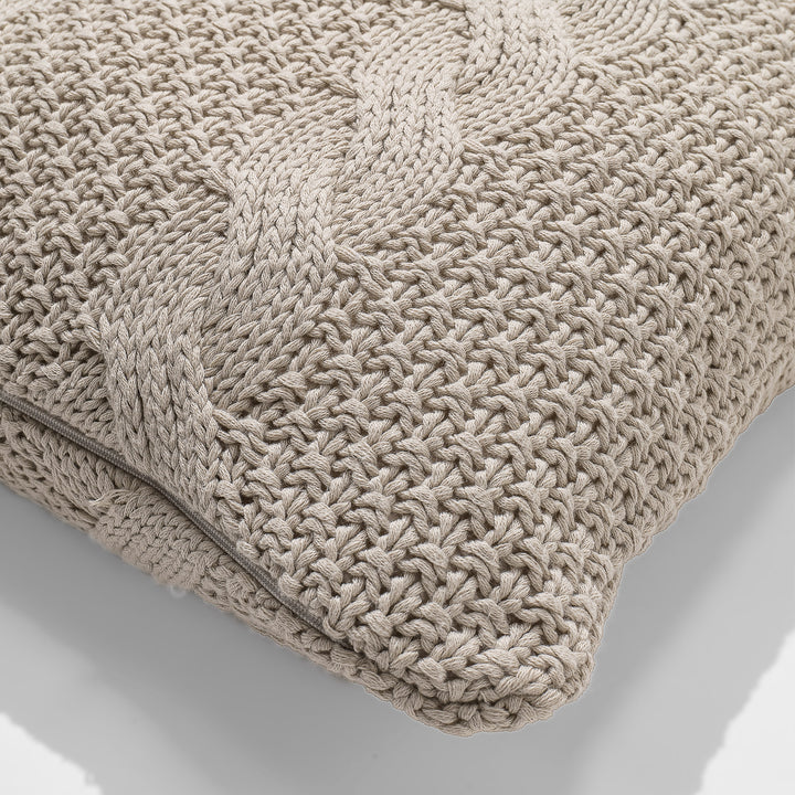 Coussin 47 x 47cm - 100% Coton Cable Crème 02