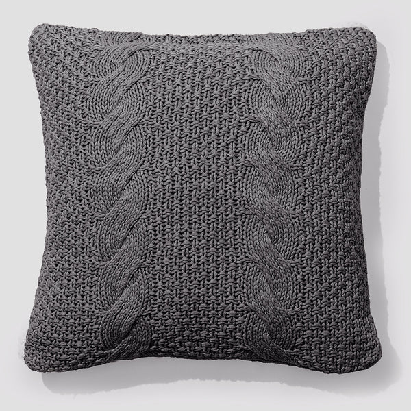 Coussin 47 x 47cm - 100% Coton Cable Gris 01