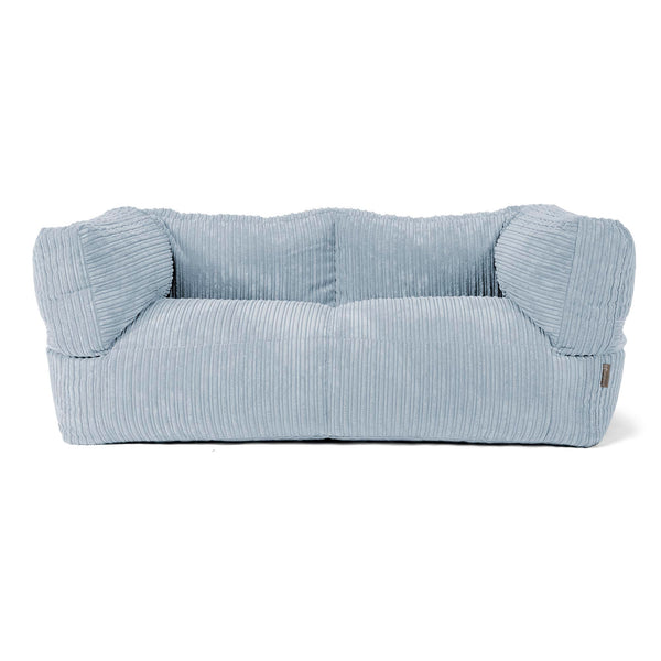 Canapé Pouf Albert 2 places - Côtelé Bébé Bleu 01