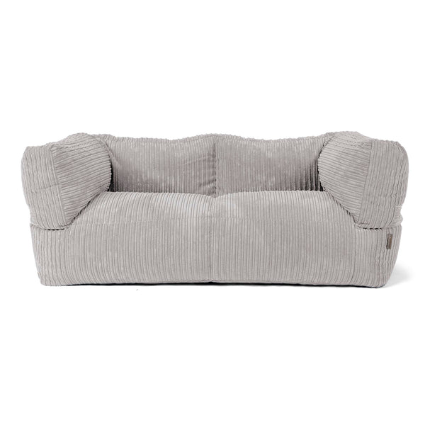 Canapé Pouf Albert 2 places - Côtelé Gris Argent 01