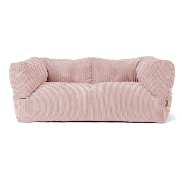 Canapé Pouf Albert 2 places - Côtelé Rose 01