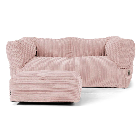 Canapé Pouf Albert 2 places - Côtelé Rose 02