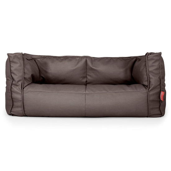 Canapé Pouf Albert 2 places - Cuir Végan Chocolat 01