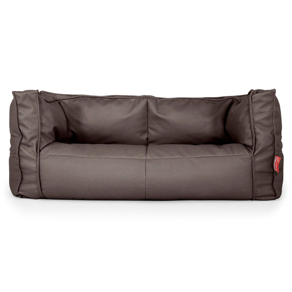 Canapé Pouf Albert 2 places - Cuir Végan Chocolat 01