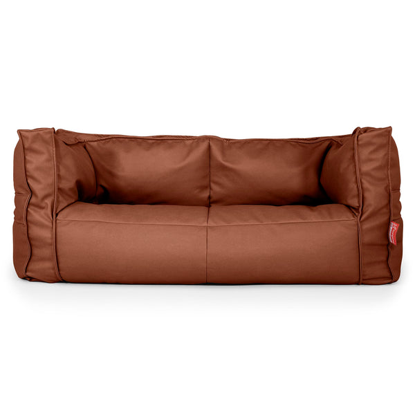 Canapé Pouf Albert 2 places - Cuir Végan Marron 01