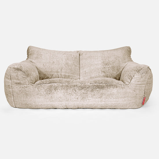 Joséphine Canapé Pouf - Fausse Fourrure Lapin Brun Doré 01