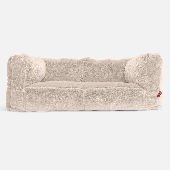 Canapé Pouf Albert 2 places - Fausse Fourrure Nounours Crème 01