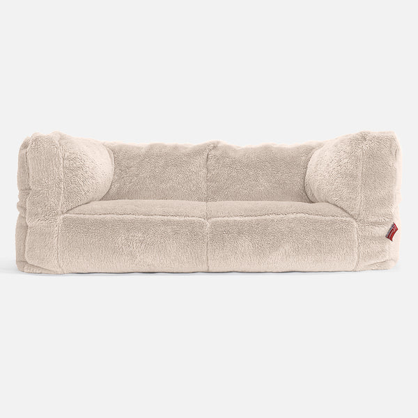 Canapé Pouf Albert 2 places - Fausse Fourrure Nounours Crème 01