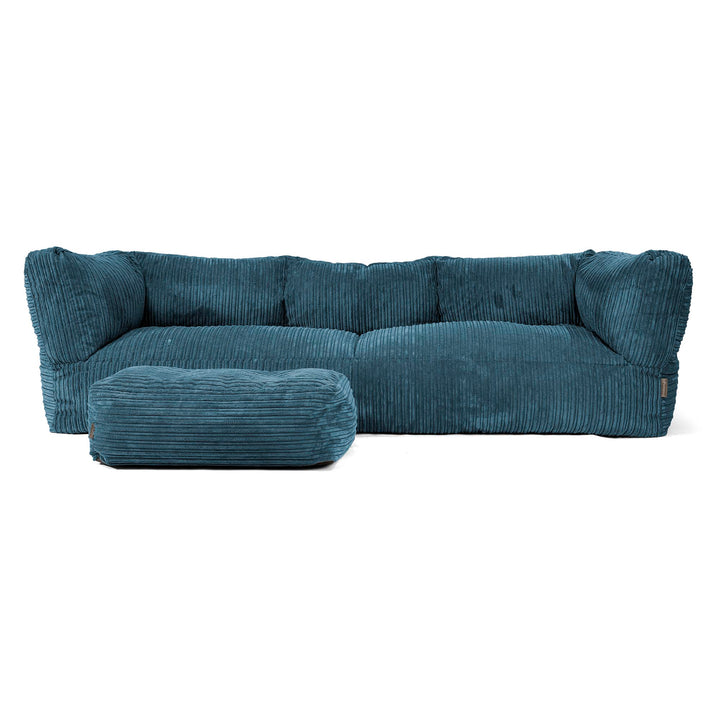 Canapé Pouf Albert 3 places - Côtelé Bleu Marine 02
