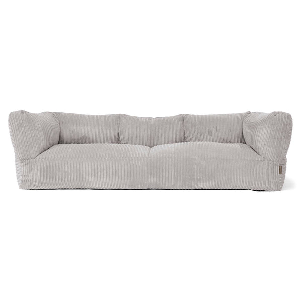 Canapé Pouf Albert 3 places - Côtelé Gris Argent 01