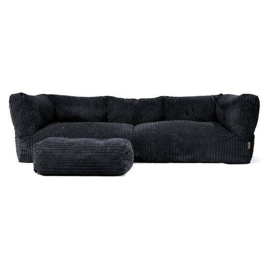 Canapé Pouf Albert 3 places - Côtelé Noir 02