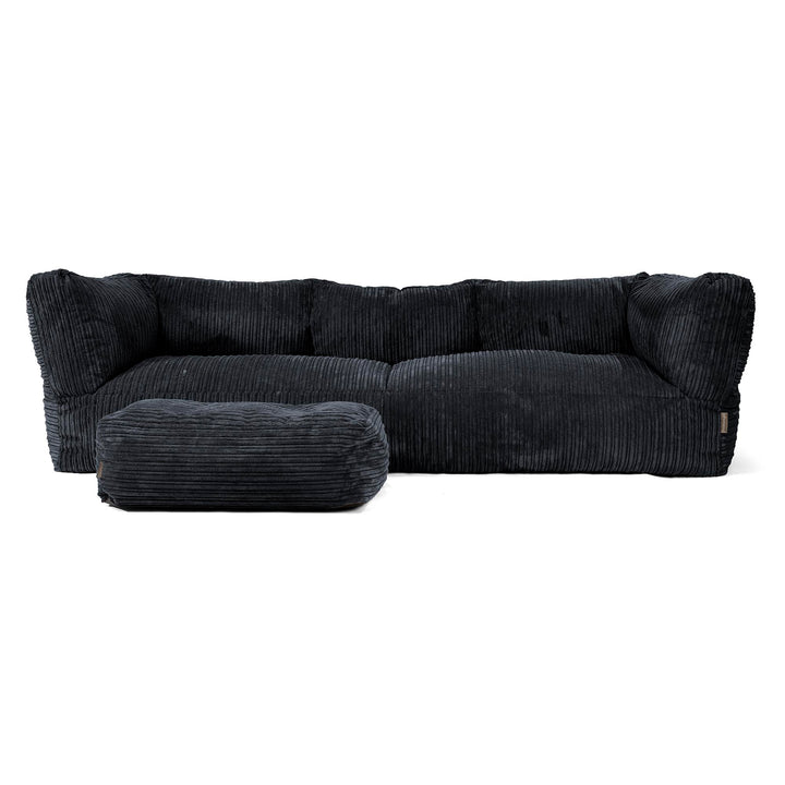 Canapé Pouf Albert 3 places - Côtelé Noir 02