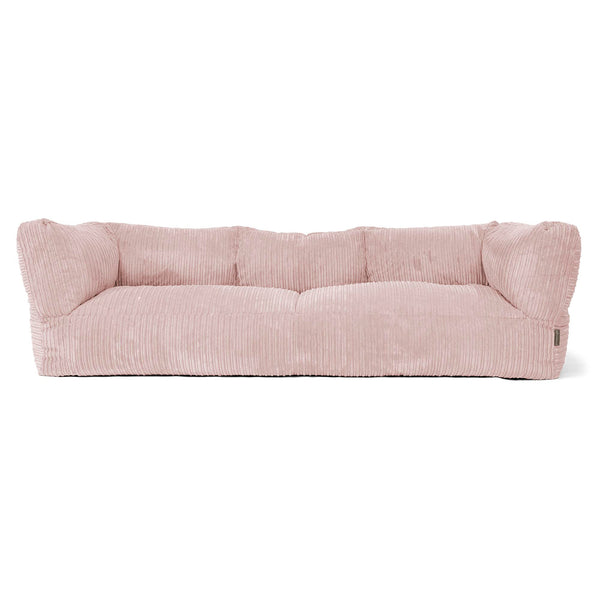 Canapé Pouf Albert 3 places - Côtelé Rose 01