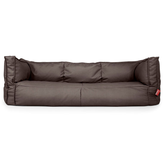 Canapé Pouf Albert 3 places - Cuir Végan Chocolat 01